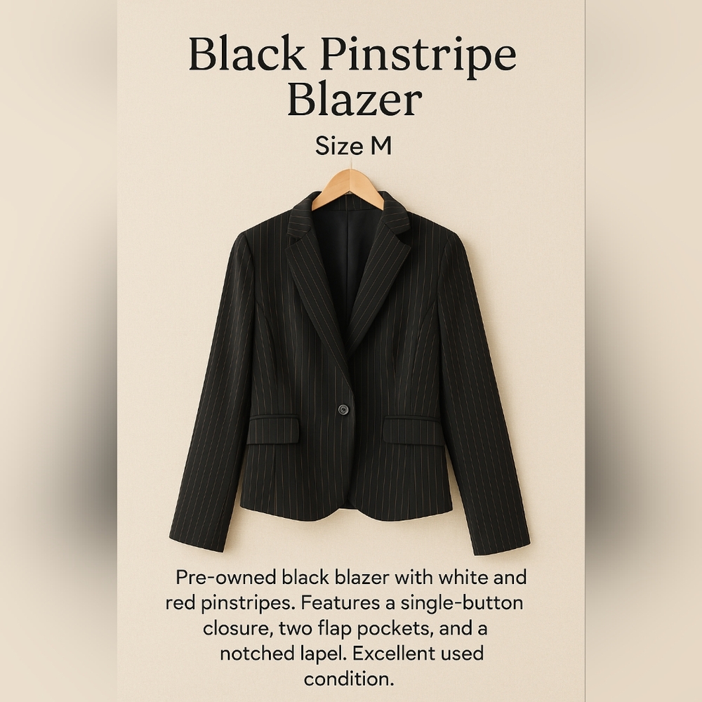 Black Pinstripe Blazer